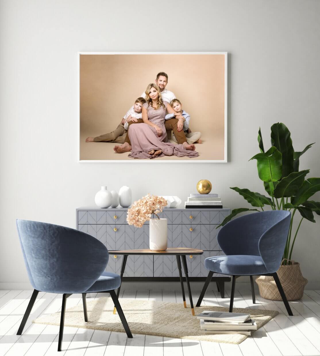 mock up poster frame in modern interior background, Scandinavian