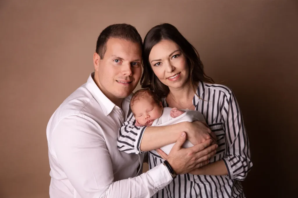 Eltern mit Baby, Porträt